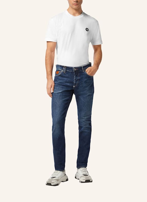 PHILIPP PLEIN Jeans mit Supergerader Schnitt DUNKELBLAU
