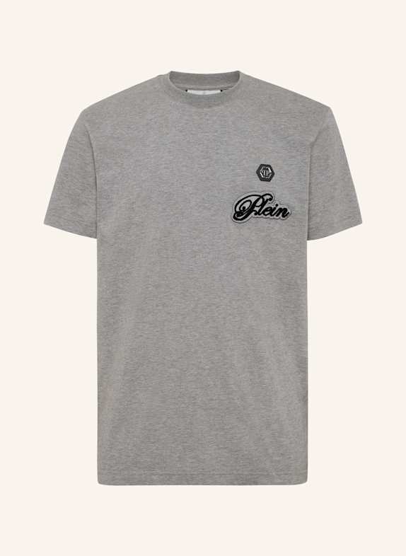 PHILIPP PLEIN T-Shirt Rundhalsausschnitt Ss SIGNATURE GRAU