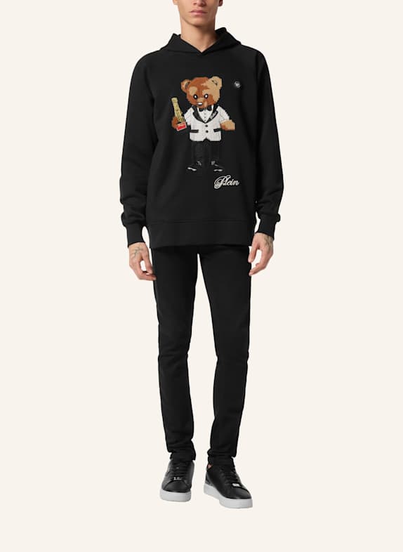 PHILIPP PLEIN Kapuzen-Sweatshirt TEDDY SCHWARZ