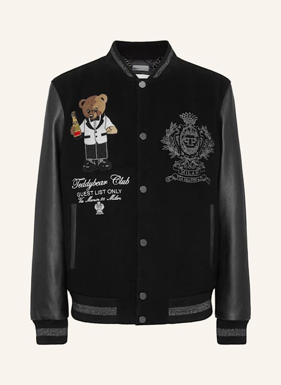 PHILIPP PLEIN Leder-Bomber TEDDY SCHWARZ