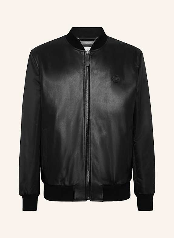 PHILIPP PLEIN Leder-Bomber SCHWARZ
