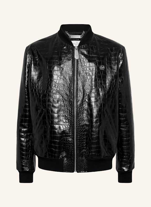 PHILIPP PLEIN Leder-Bomber COCCO SCHWARZ