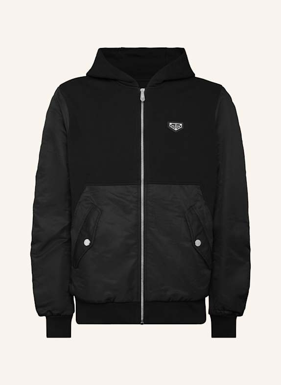 PHILIPP PLEIN PHILIPP PLEIN Sweatjacke mit Kapuze ICONIC PLEIN SCHWARZ