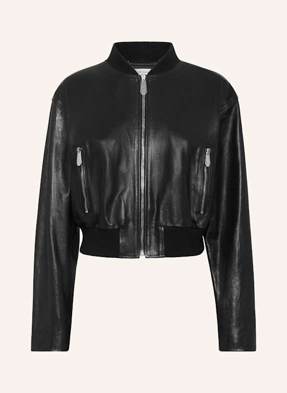 PHILIPP PLEIN Leder-Bomber SIGNATURE SCHWARZ
