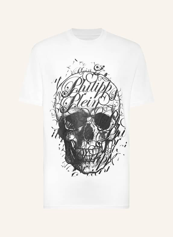 PHILIPP PLEIN T-Shirt Rundhalsausschnitt COURSIVE WEISS