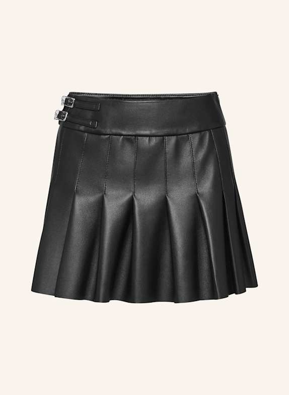 PHILIPP PLEIN Lederrock Mini SCHWARZ