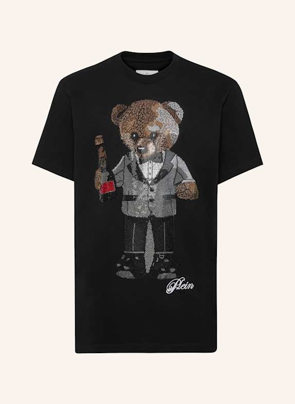 PHILIPP PLEIN T-Shirt Rundhalsausschnitt Ss TEDDY SCHWARZ