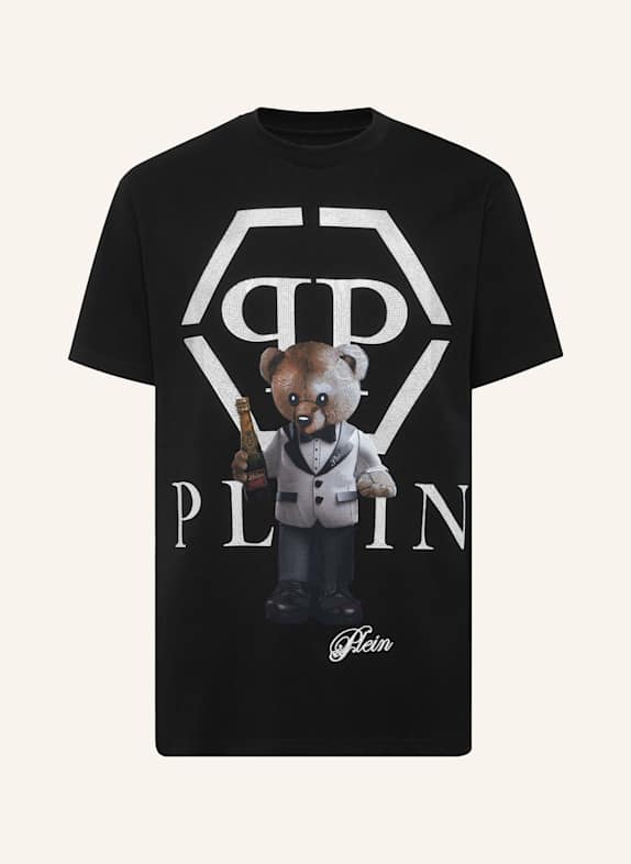 PHILIPP PLEIN T-Shirt Rundhalsausschnitt Ss TEDDY SCHWARZ