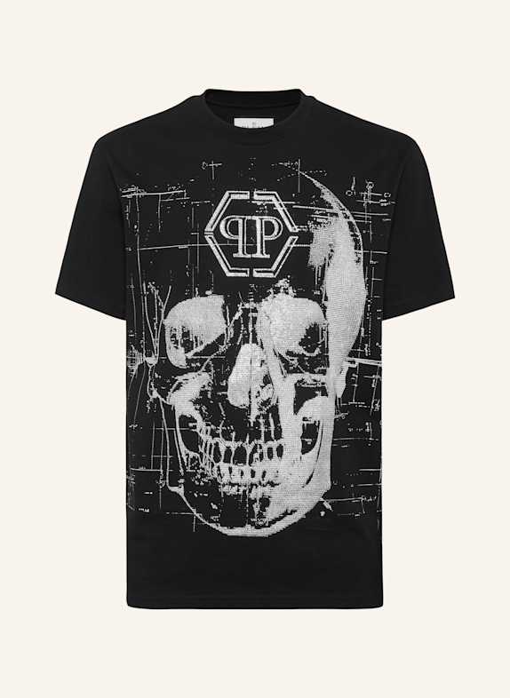 PHILIPP PLEIN T-Shirt Rundhalsausschnitt Ss SKULL SCHWARZ