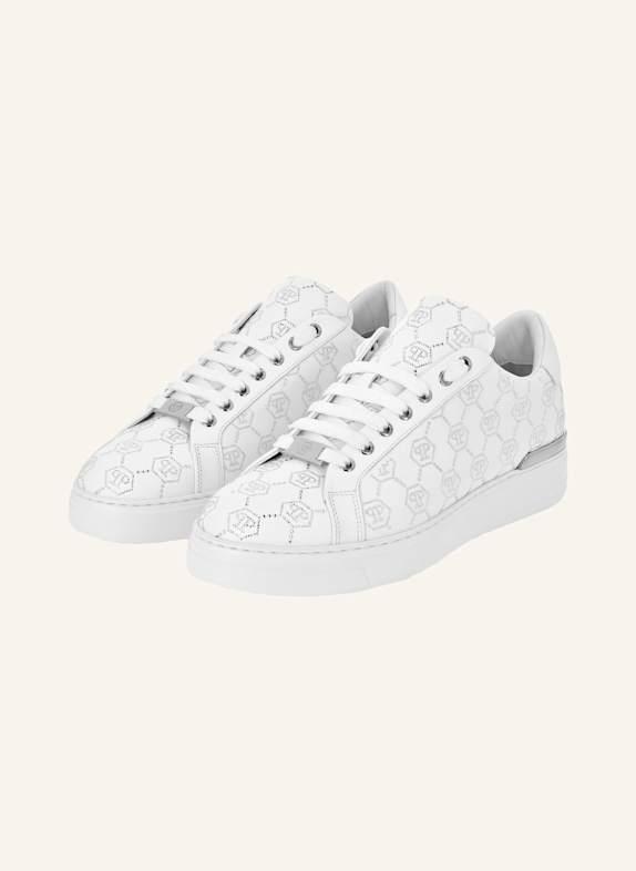 PHILIPP PLEIN Lo-Top Turnschuhe MONOGRAM WEISS