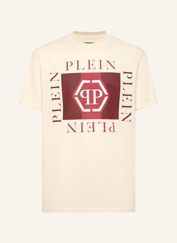 PHILIPP PLEIN T-Shirt Rundhalsausschnitt Ss HEXAGON BEIGE