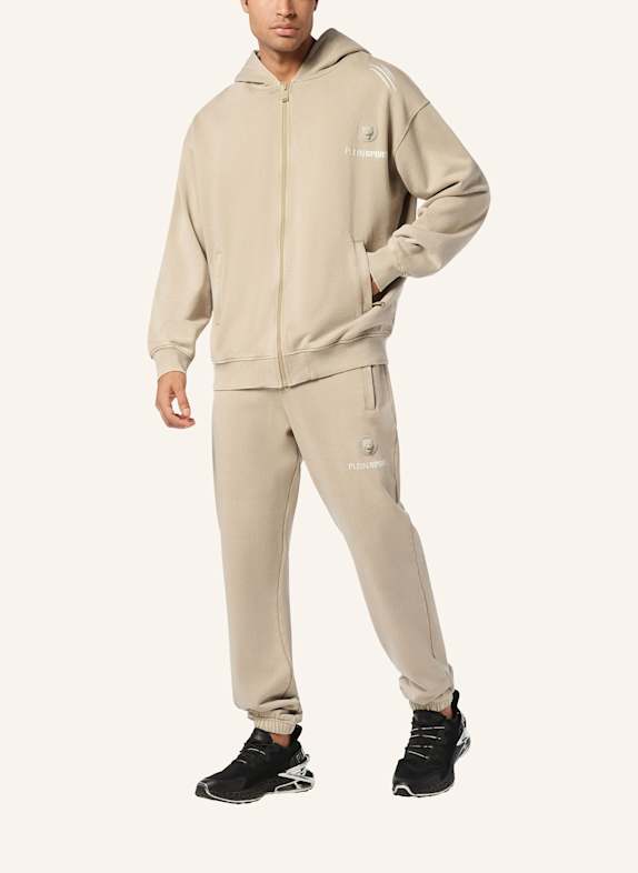 PLEIN SPORT Kapuzen-Sweatjacke BEIGE
