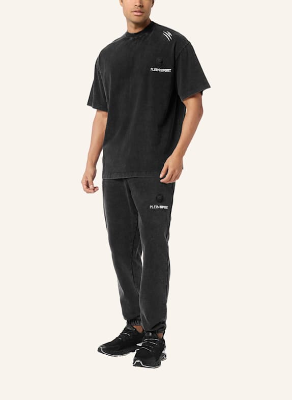 PLEIN SPORT Rundhals-T-Shirt SCHWARZ
