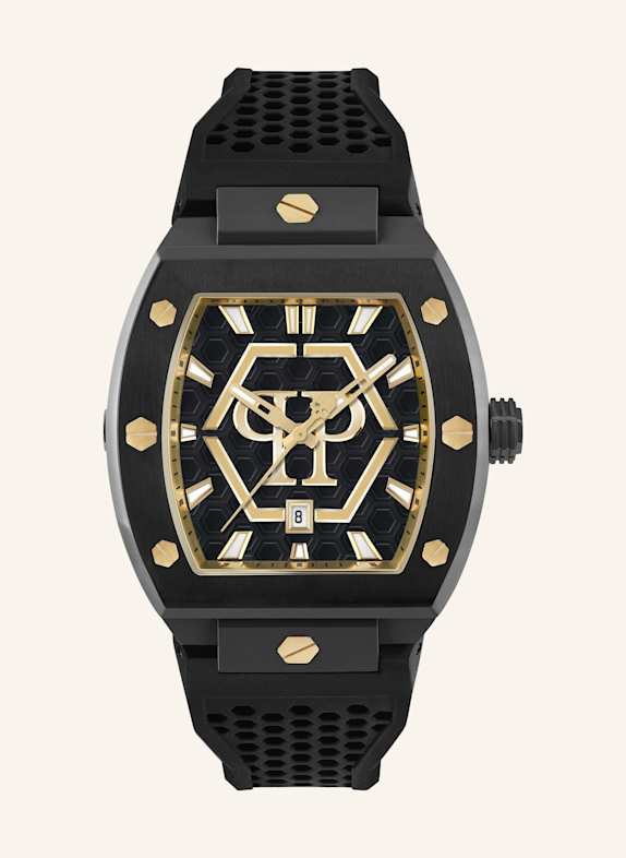 PHILIPP PLEIN Armbanduhr The Hexagon Phantom GOLD/ SCHWARZ