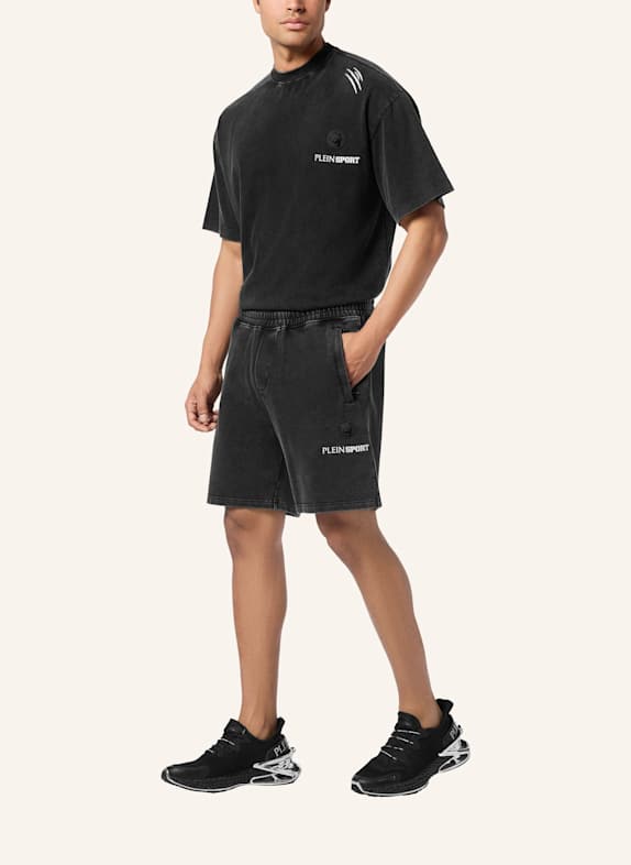 PLEIN SPORT Jogging-Shorts SCHWARZ