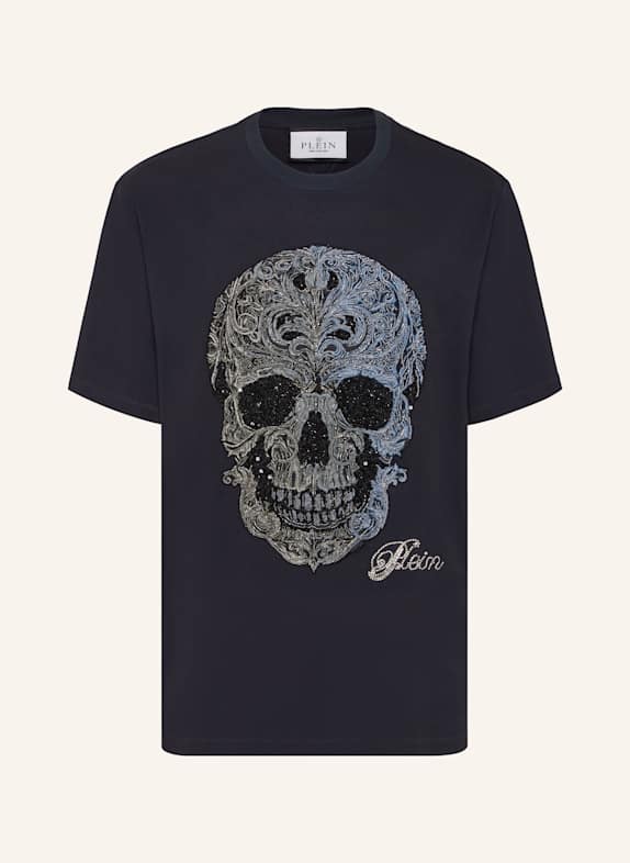 PHILIPP PLEIN T-Shirt Rundhalsausschnitt Ss SKULL DUNKELBLAU
