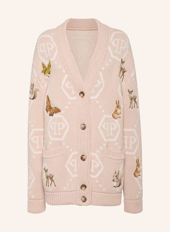 PHILIPP PLEIN Strickjacke lang BEIGE