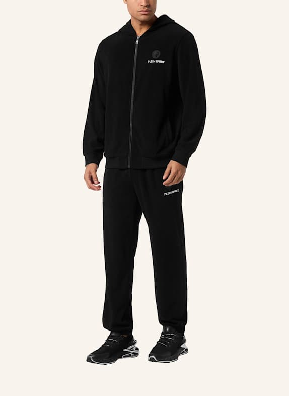 PLEIN SPORT Kapuzen-Sweatjacke SCHWARZ