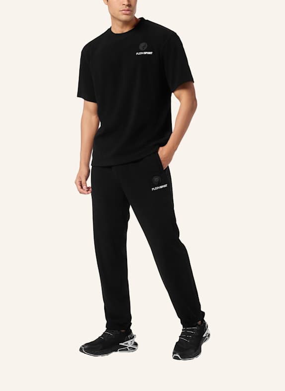 PLEIN SPORT Rundhals-T-Shirt SCHWARZ