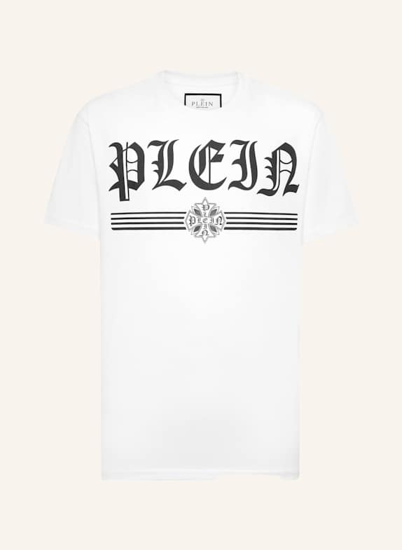 PHILIPP PLEIN T-Shirt Rundhalsausschnitt Ss GOTHIC PLEIN WEISS