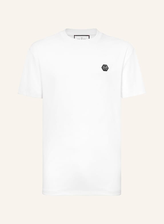 PHILIPP PLEIN T-Shirt Rundhalsausschnitt Ss HEXAGON WEISS