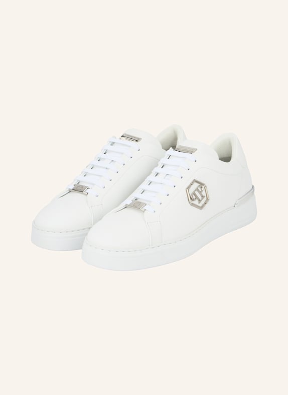 PHILIPP PLEIN Low-Top Turnschuhe HEXAGON WEISS
