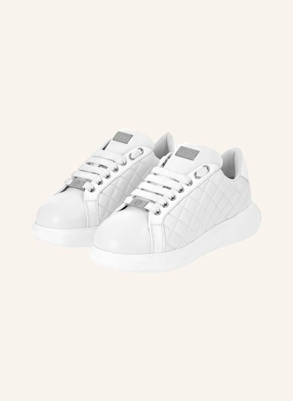 PHILIPP PLEIN Lo-Top Turnschuhe Matelasse WEISS