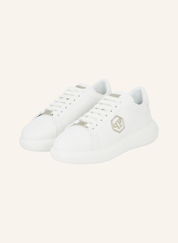 PHILIPP PLEIN Lo-Top Turnschuhe HEXAGON WEISS