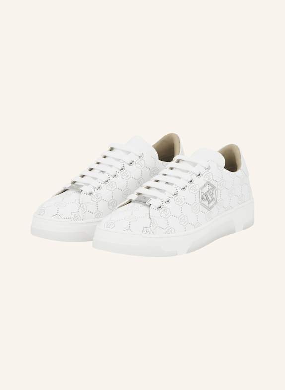 PHILIPP PLEIN Lo-Top Turnschuhe MONOGRAM WEISS