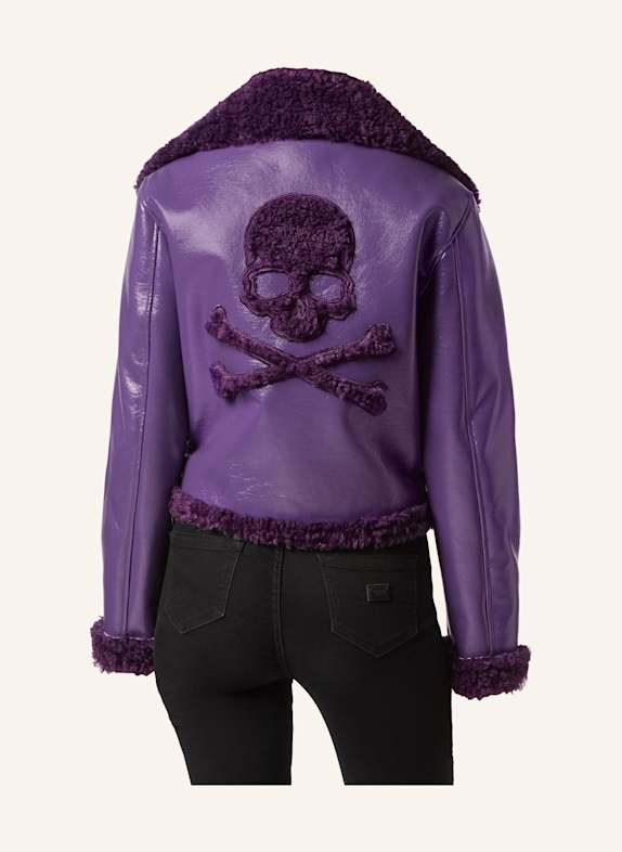 PHILIPP PLEIN PHILIPP PLEIN Biker-Jacke SKULL&BONES LILA