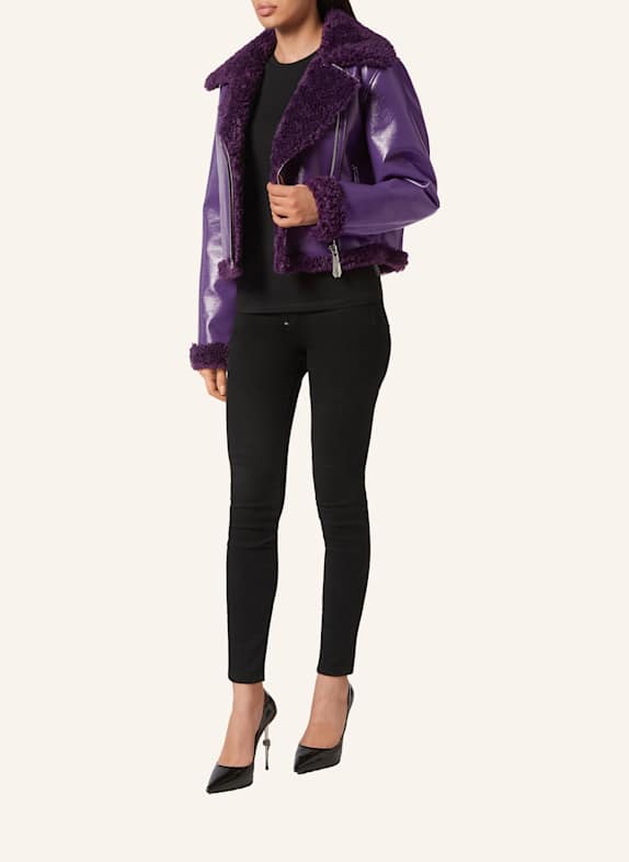 PHILIPP PLEIN PHILIPP PLEIN Biker-Jacke SKULL&BONES LILA