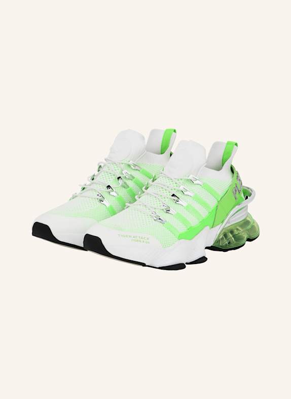 PLEIN SPORT Läufer Sneaker TIGER WEISS/ NEONGRÜN