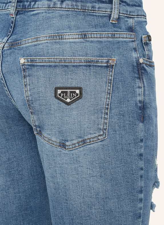 PHILIPP PLEIN Jeans mit Supergerader Schnitt BLAU