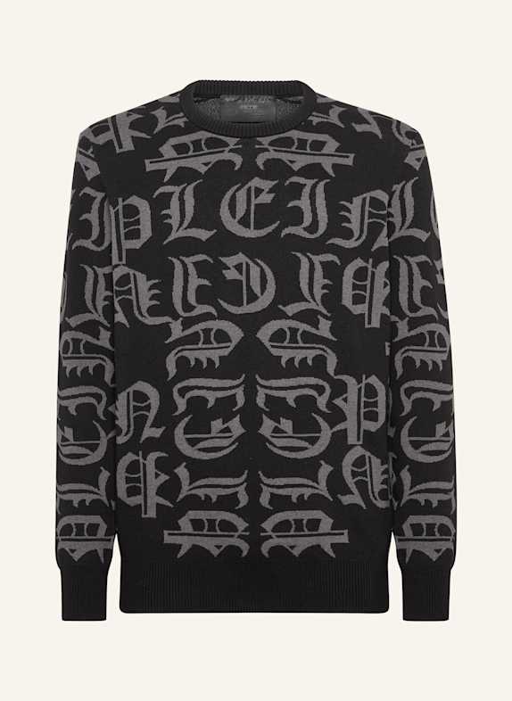 PHILIPP PLEIN PHILIPP PLEIN Pullover Rundhalsausschnitt GOTHIC PLEIN SCHWARZ