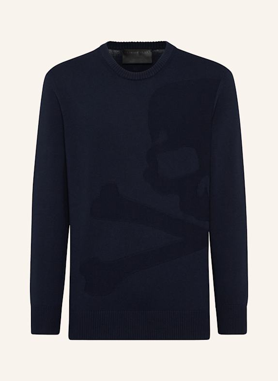 PHILIPP PLEIN PHILIPP PLEIN Rundhalspullover SKULL&BONES DUNKELBLAU