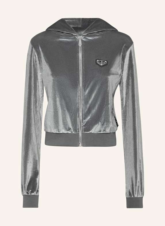 PHILIPP PLEIN PHILIPP PLEIN Sweatjacke mit Kapuze SKULL GRAU