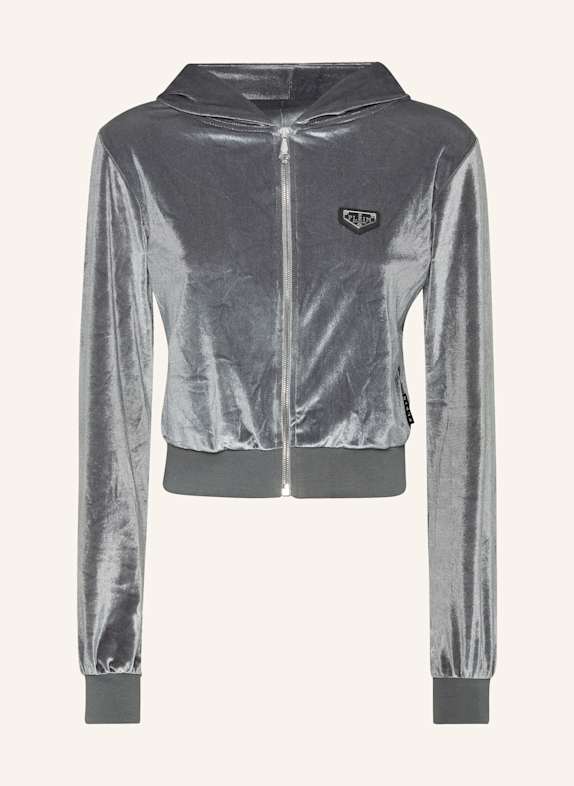 PHILIPP PLEIN PHILIPP PLEIN Sweatjacke mit Kapuze SIGNATURE GRAU