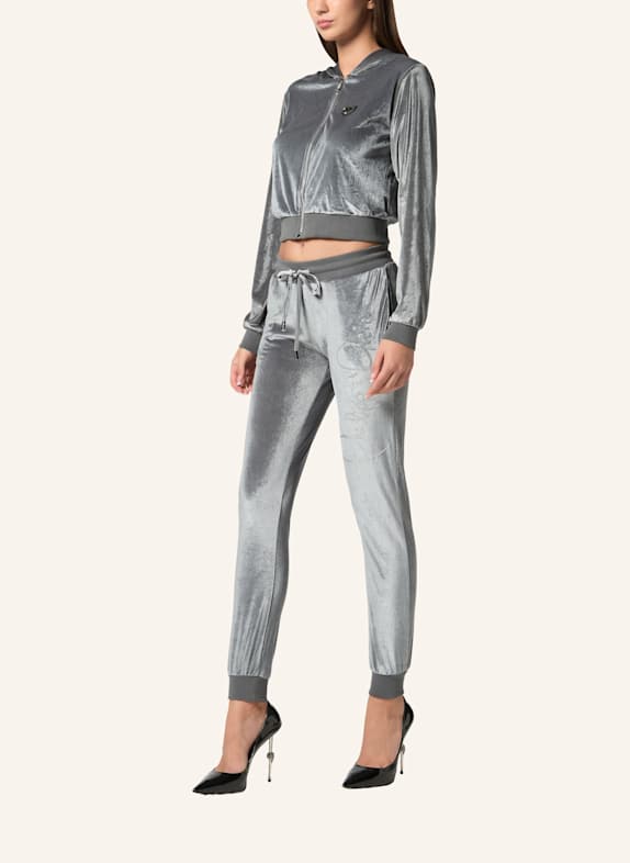 PHILIPP PLEIN Kapuzen-Sweatjacke SIGNATURE GRAU