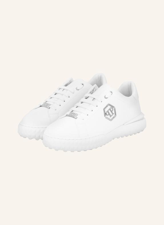 PHILIPP PLEIN Lo-Top Turnschuhe HEXAGON WEISS