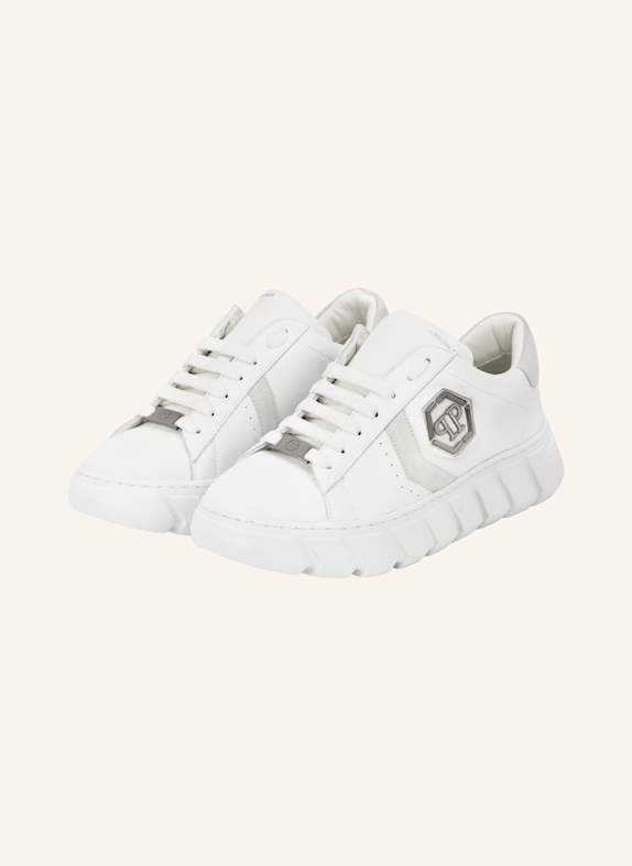PHILIPP PLEIN Lo-Top Turnschuhe HEXAGON WEISS