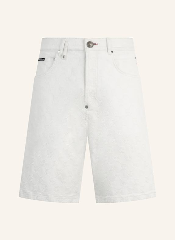 PHILIPP PLEIN PHILIPP PLEIN Formentera Fit Shorts Embroidery Monogram WEISS