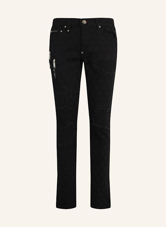 PHILIPP PLEIN PHILIPP PLEIN Rockstar Fit Jeans Embroidery Monogram SCHWARZ