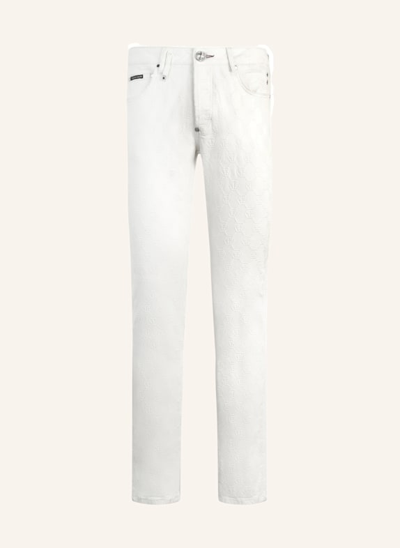 PHILIPP PLEIN PHILIPP PLEIN Super Straight Cut Jeans Embroidery Monogram WEISS