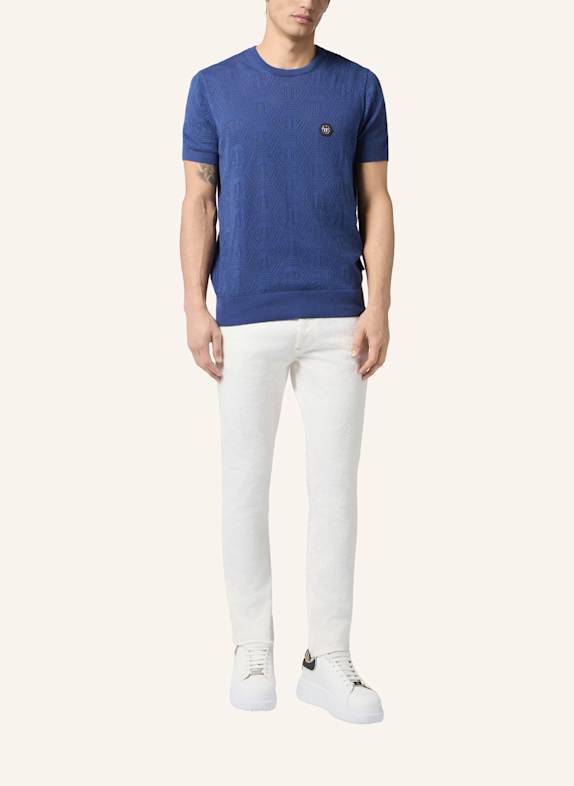 PHILIPP PLEIN Jeans mit Supergerader Schnitt MONOGRAM WEISS