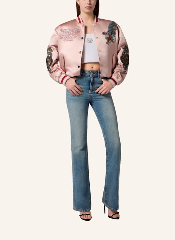 PHILIPP PLEIN PHILIPP PLEIN Oversized Bomber Patches Strass ROSA