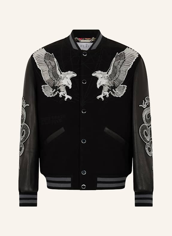 PHILIPP PLEIN PHILIPP PLEIN Composed Varsity Bomber Tattoo Strass SCHWARZ