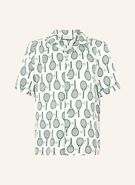 PHILIPP PLEIN PHILIPP PLEIN Silk Bowling Shirt Tennis WEISS
