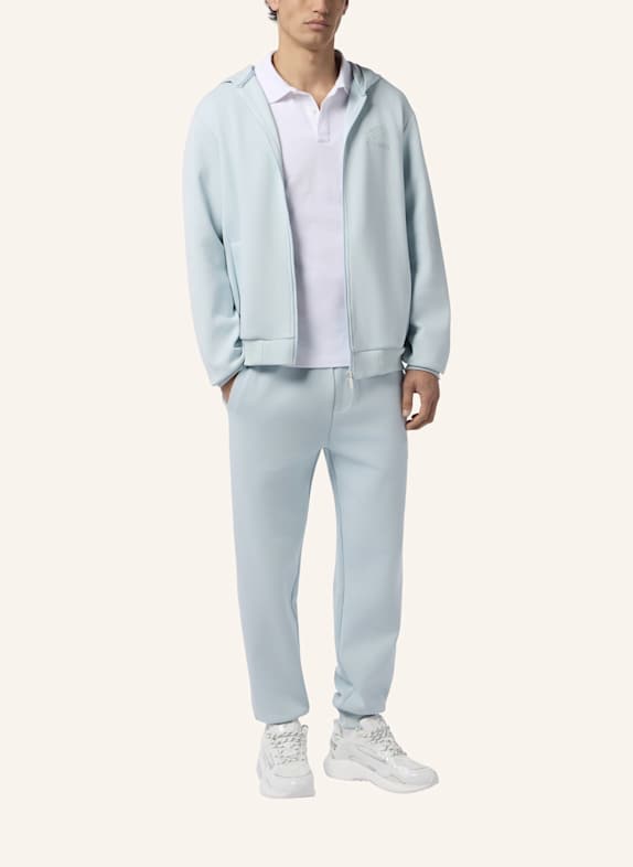 PLEIN SPORT Kapuzen-Sweatjacke ICON HELLBLAU
