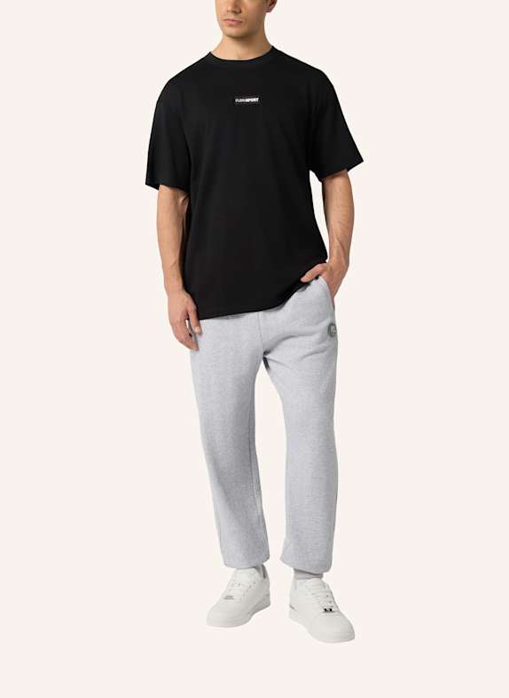PLEIN SPORT Kurzarm-Rundhals-T-Shirt SCRATCH SCHWARZ