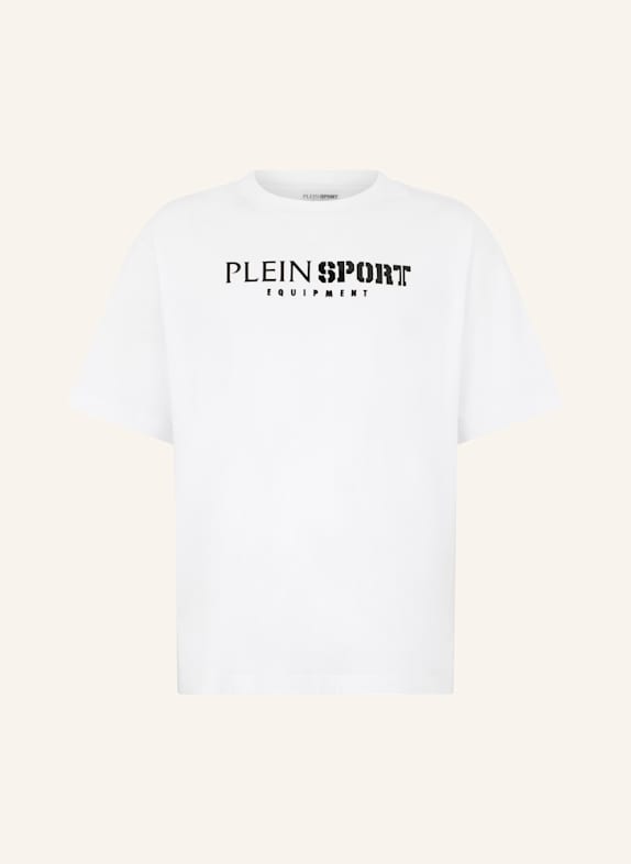 PLEIN SPORT PLEIN SPORT Round Neck T-Shirt Reflective Scratch WEISS